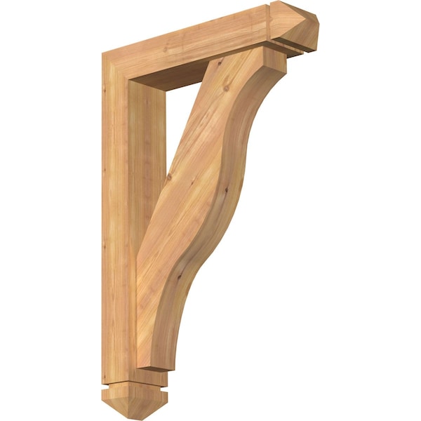Ekena Millwork Funston Arts and Crafts Smooth Bracket w/ Offset Brace, Western Red Cedar, 5 1/2"W x 24"D x 36"H BKT0604X24X36FST03SWR - main